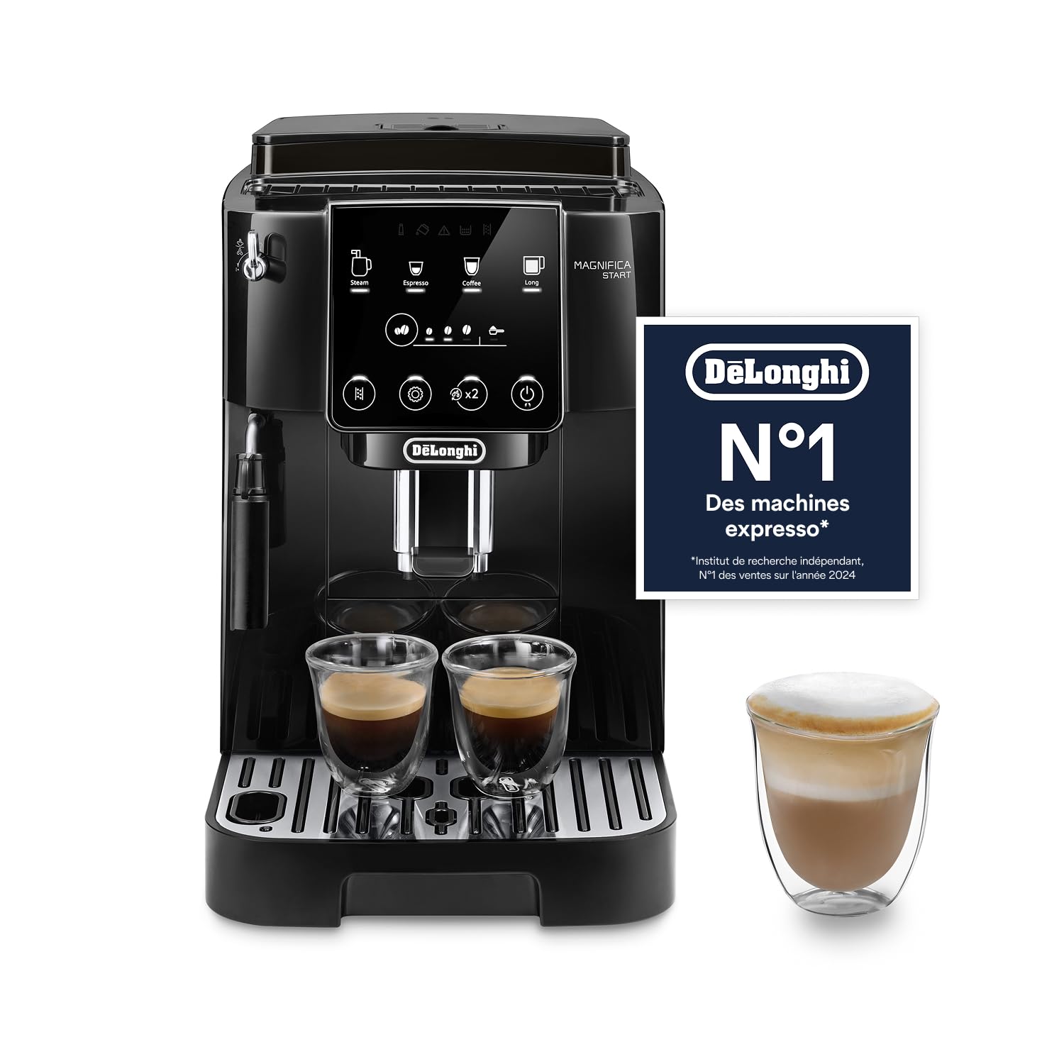 Magnifica Start - Perfetto Coffee Maker Automatic with Mousseur à Lait Manuel, , Noir